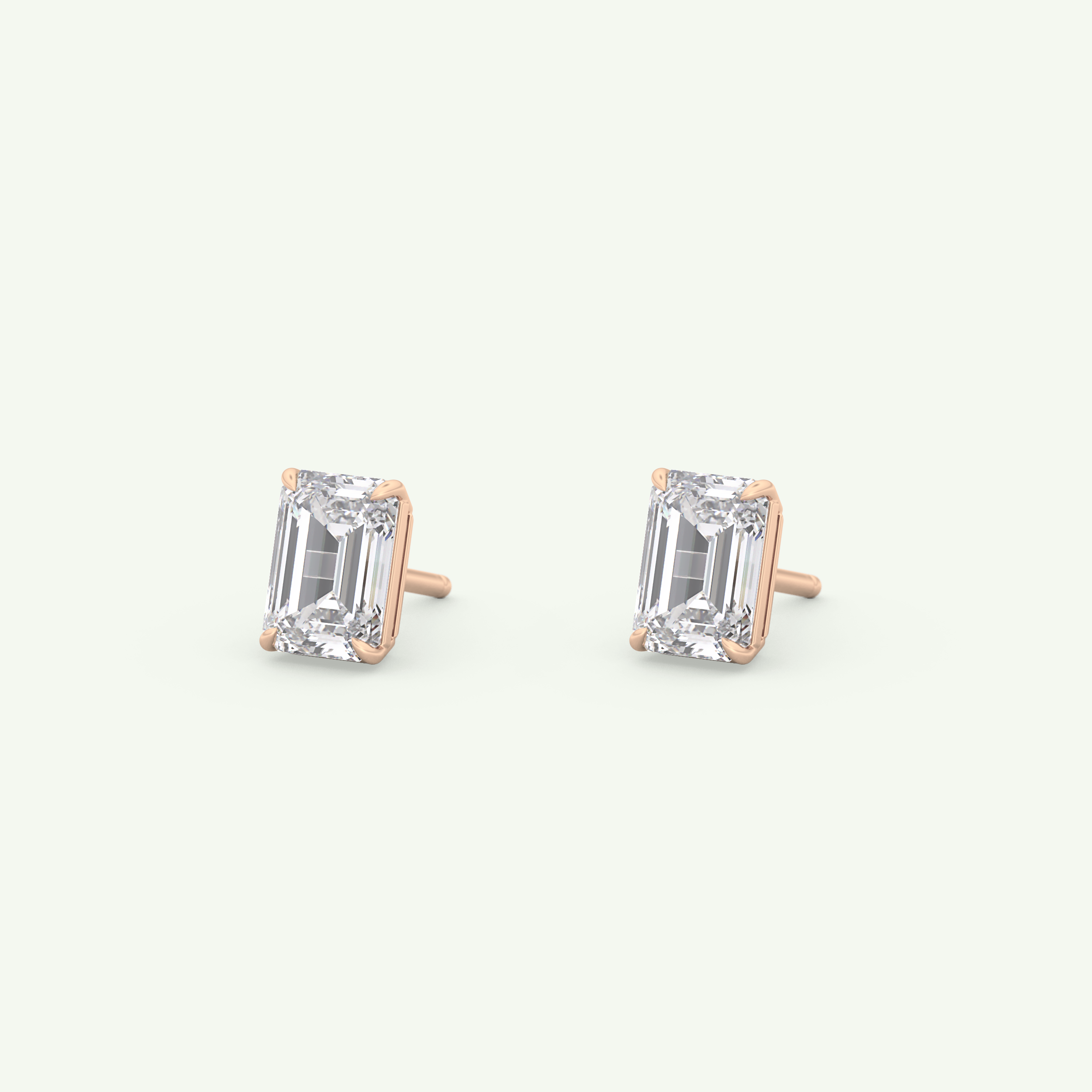 1 TCW Emerald Solitaire Lab-Grown Diamond Stud Earrings 13
