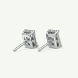 1 TCW Emerald Solitaire Lab-Grown Diamond Stud Earrings 16