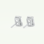 1 TCW Emerald Cut Moissanite Solitaire Stud Earrings in Gold