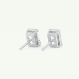 1 TCW Emerald Cut Moissanite Solitaire Stud Earrings in Gold