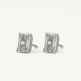 1 TCW Emerald Solitaire Lab-Grown Diamond Stud Earrings 17