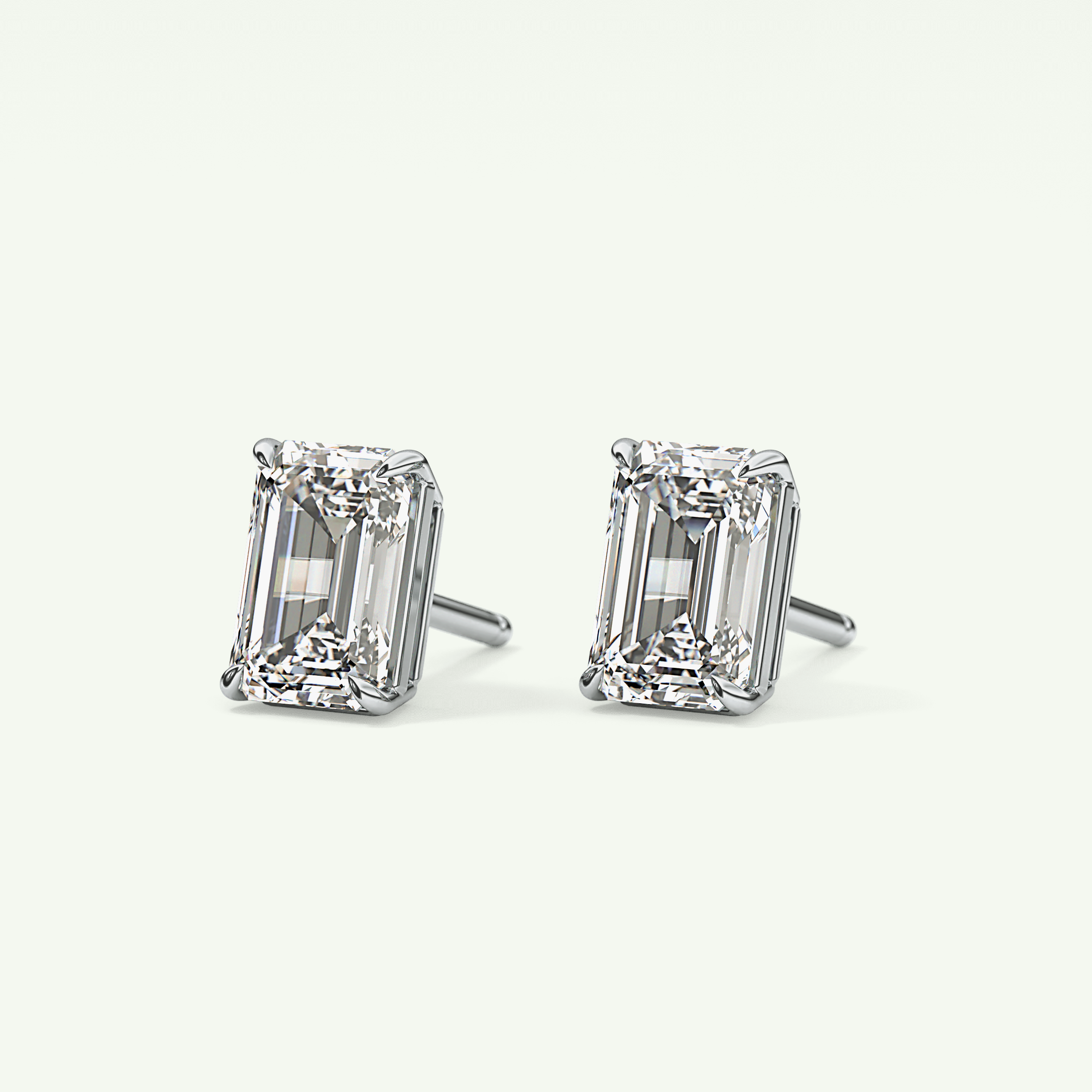 1 TCW Emerald Solitaire Lab-Grown Diamond Stud Earrings 17