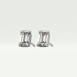 1 TCW Emerald Solitaire Lab-Grown Diamond Stud Earrings 18