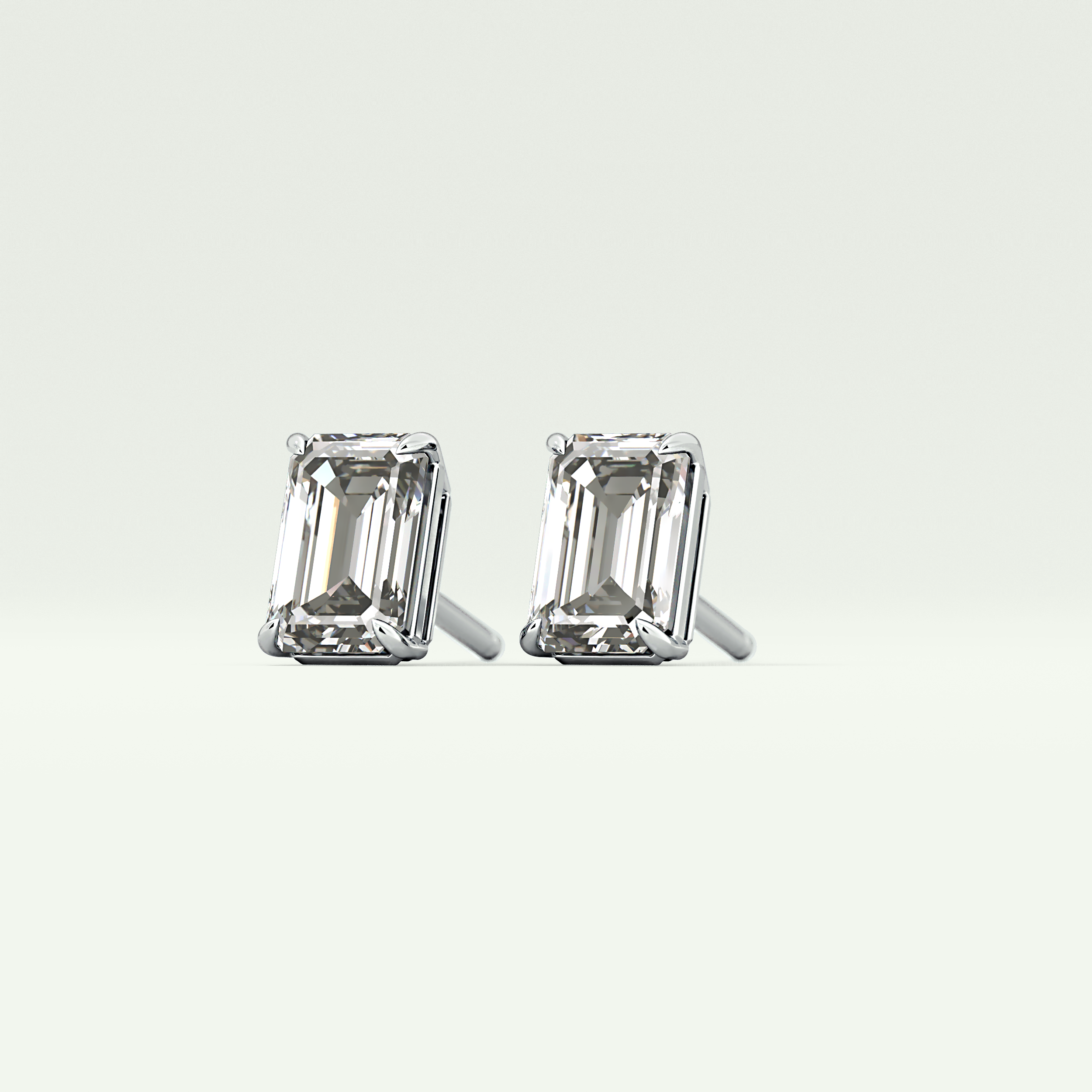 1 TCW Emerald Solitaire Lab-Grown Diamond Stud Earrings 18