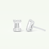 1 TCW Emerald Lab-Grown Diamond Stud Earrings