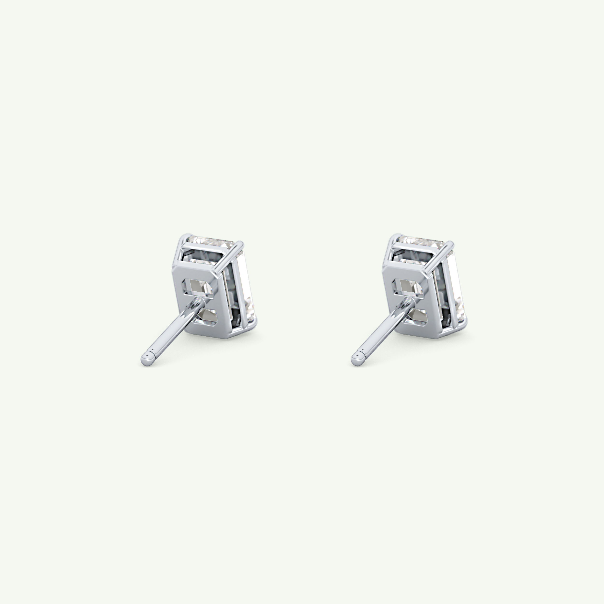1 TCW Emerald Solitaire Lab-Grown Diamond Stud Earrings 19