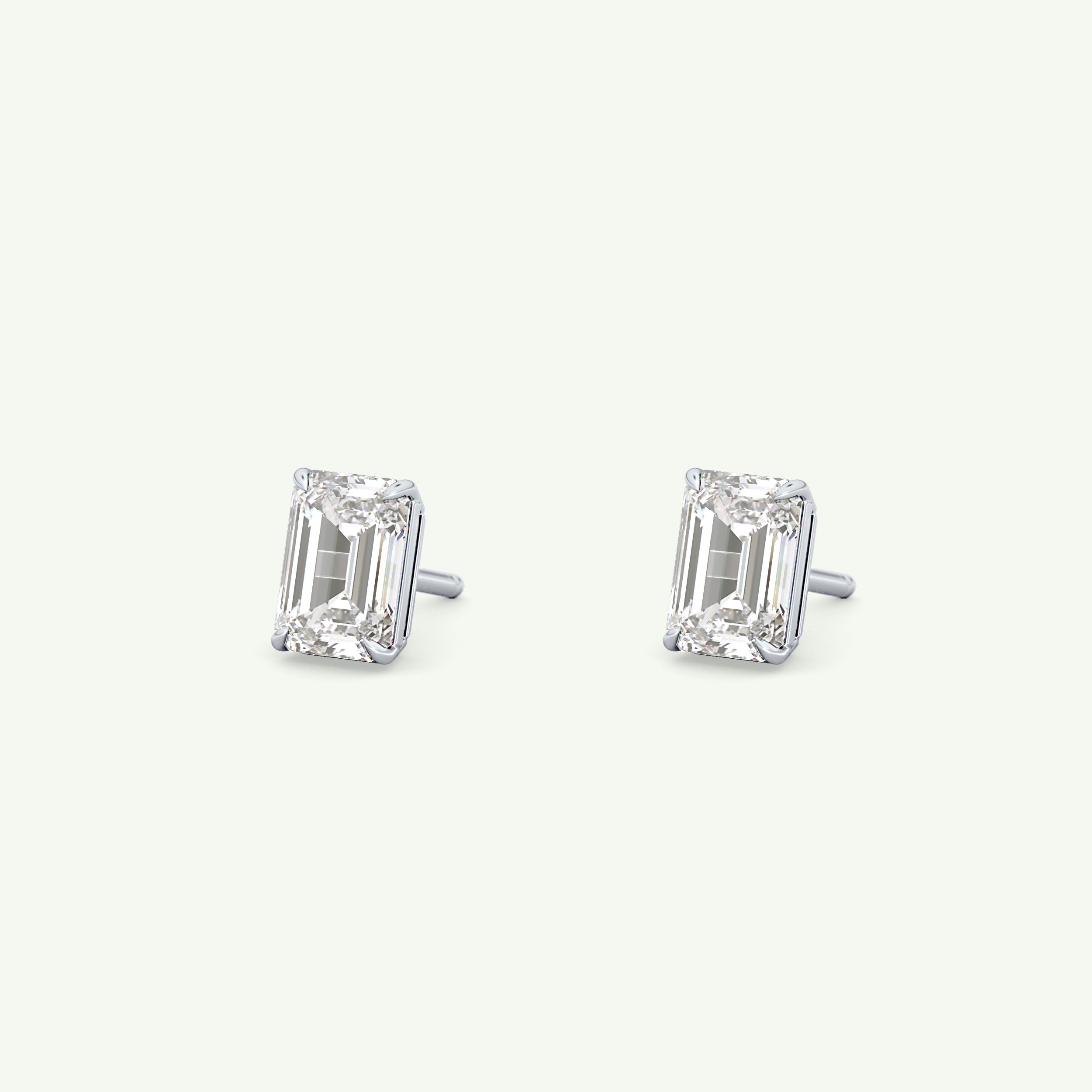 1 TCW Emerald Solitaire Lab-Grown Diamond Stud Earrings 20