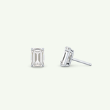 1 TCW Emerald Solitaire Lab-Grown Diamond Stud Earrings 21