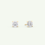 1 TCW Round Solitaire Lab-Grown Diamond Stud Earrings 1