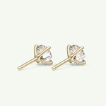 1 TCW Round Solitaire Lab-Grown Diamond Stud Earrings 2