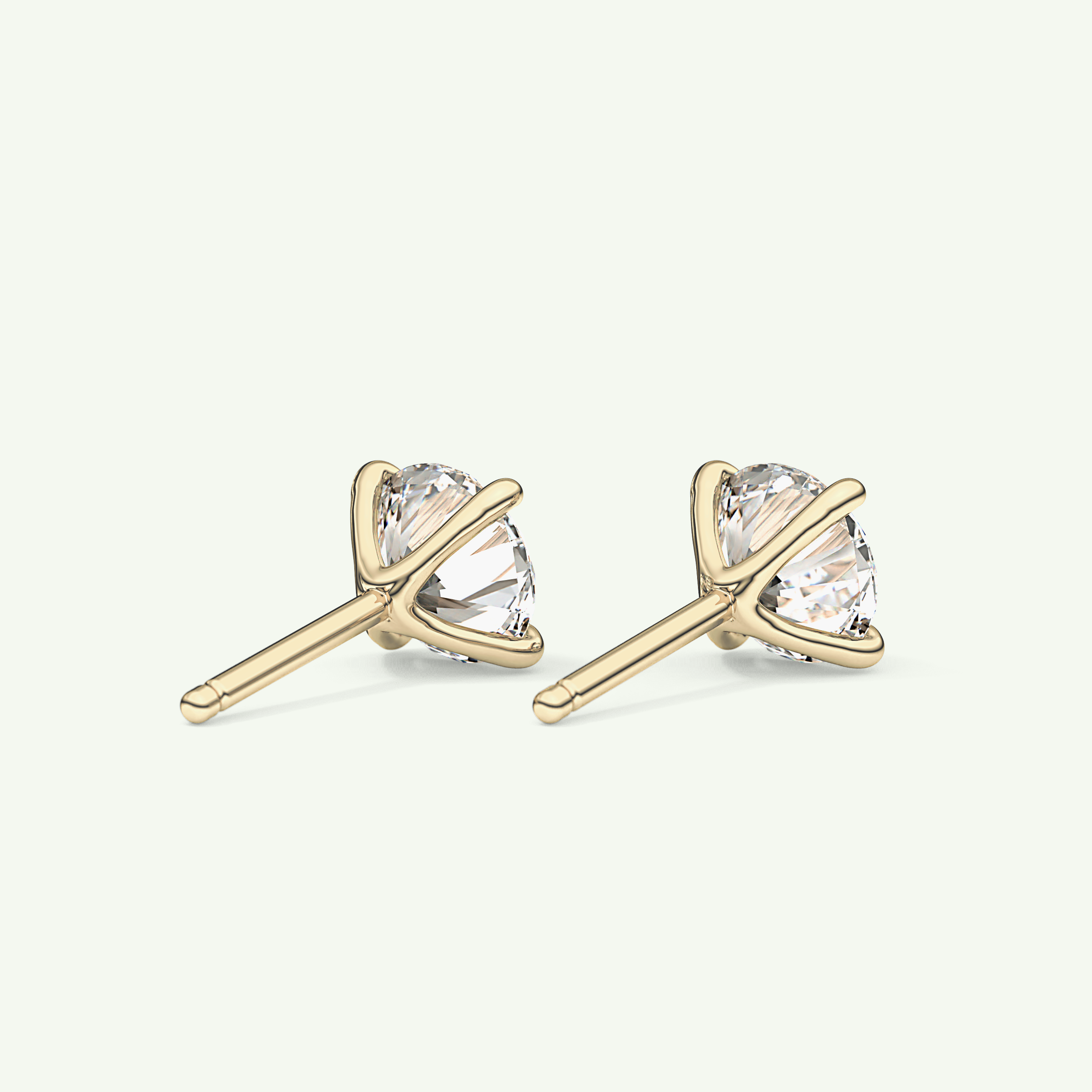 1 TCW Round Solitaire Lab-Grown Diamond Stud Earrings 2