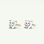 1 TCW Round Solitaire Lab-Grown Diamond Stud Earrings 3