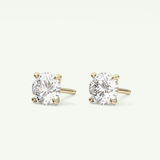 1 TCW Round Solitaire Lab-Grown Diamond Stud Earrings 3