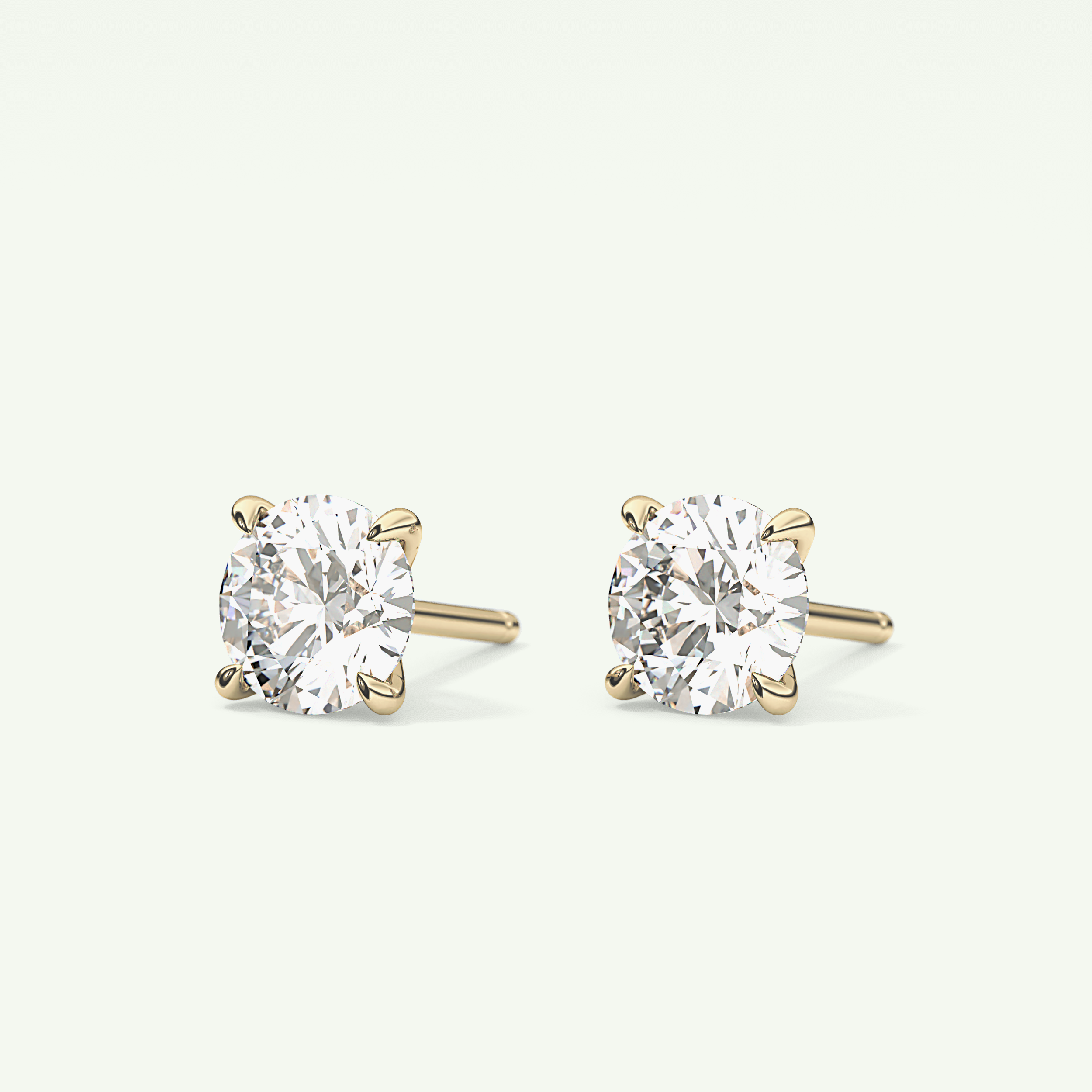 1 TCW Round Solitaire Lab-Grown Diamond Stud Earrings 3