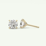 1 TCW Round Solitaire Lab-Grown Diamond Stud Earrings 4