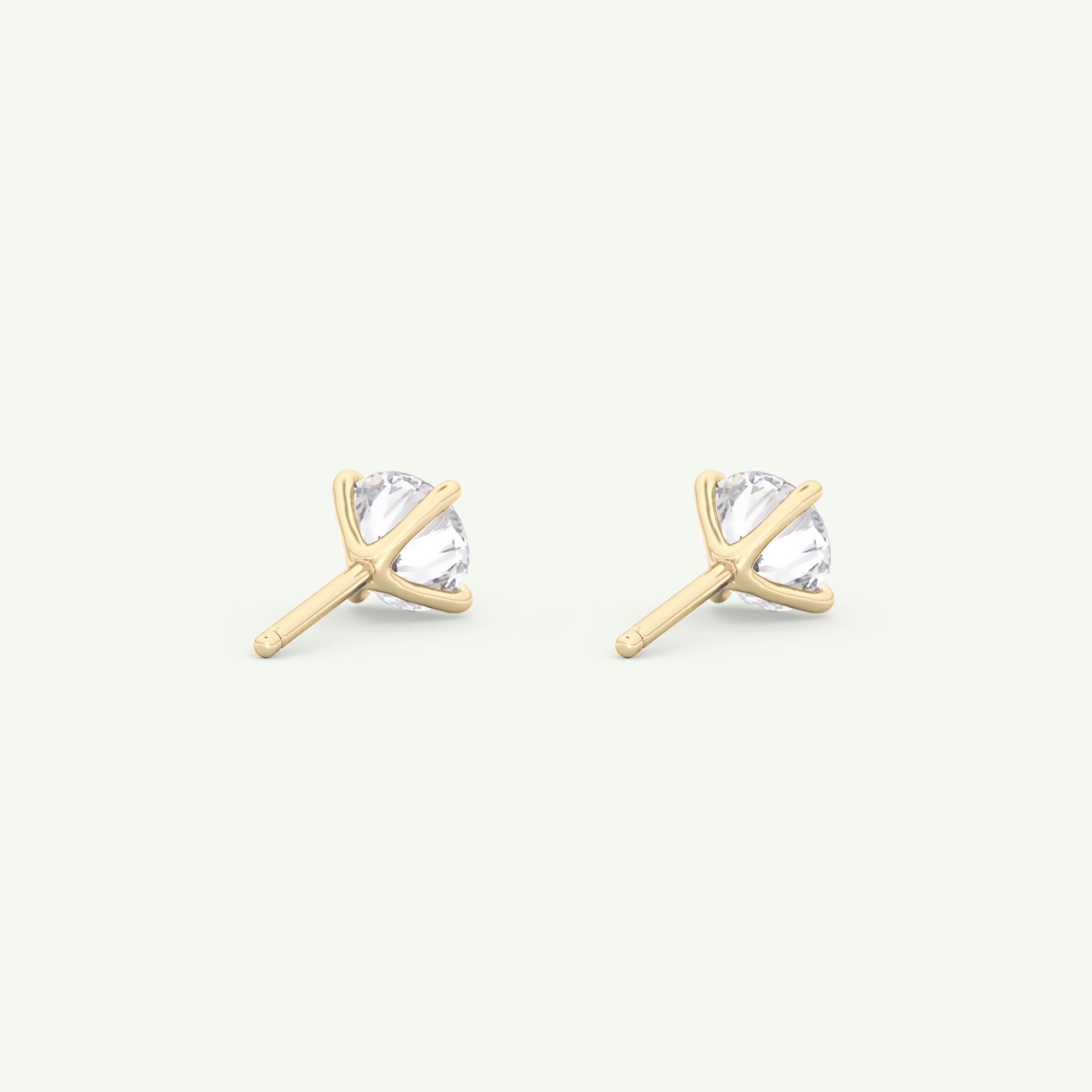 1 TCW Round Solitaire Lab-Grown Diamond Stud Earrings 5