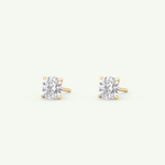 1 TCW Round Solitaire Lab-Grown Diamond Stud Earrings 6