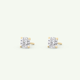 1 TCW Round Solitaire Lab-Grown Diamond Stud Earrings 6