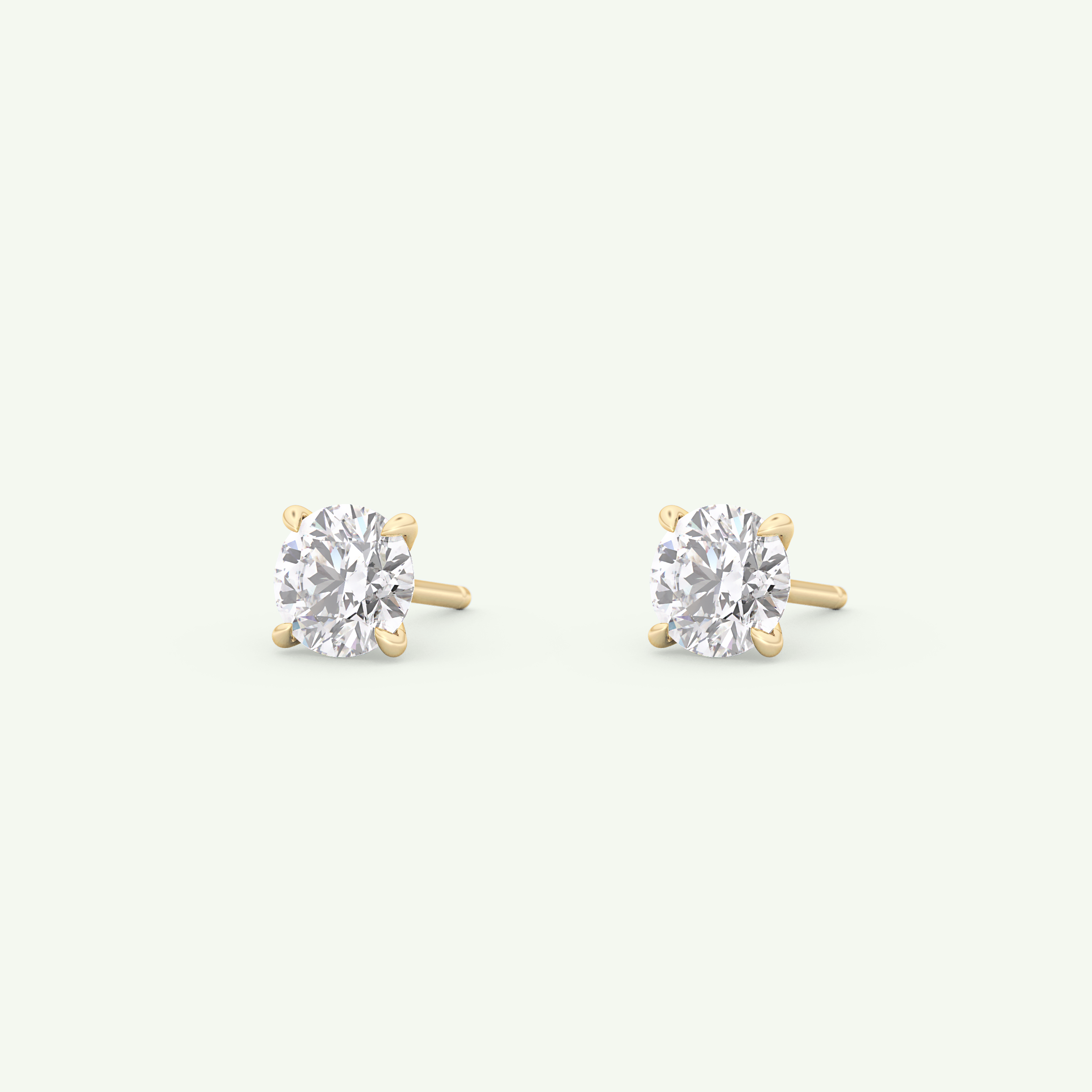 1 TCW Round Solitaire Lab-Grown Diamond Stud Earrings 6