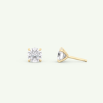 1 TCW Round Solitaire Lab-Grown Diamond Stud Earrings 7