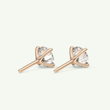 1 TCW Round Solitaire Lab-Grown Diamond Stud Earrings 9