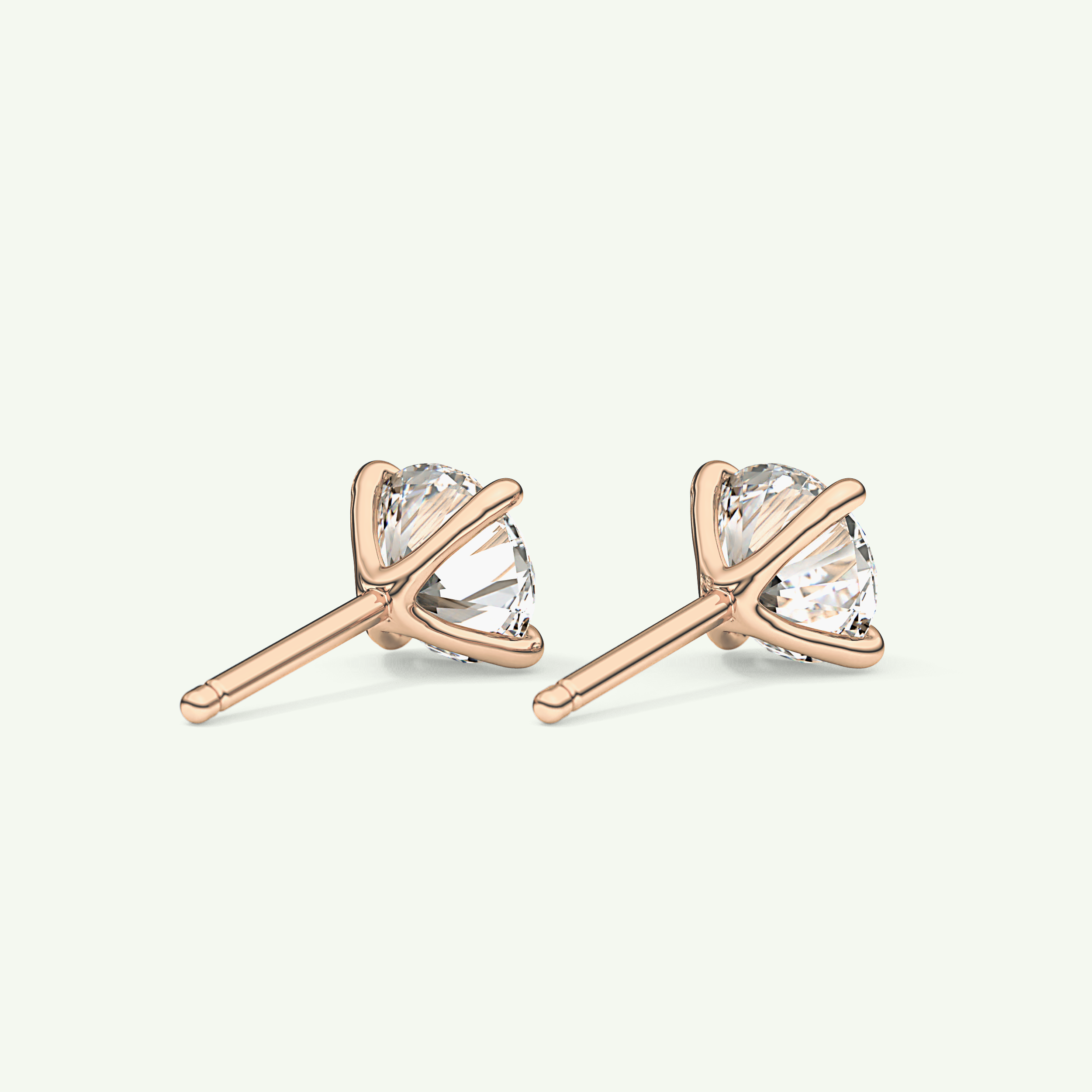 1 TCW Round Solitaire Lab-Grown Diamond Stud Earrings 9