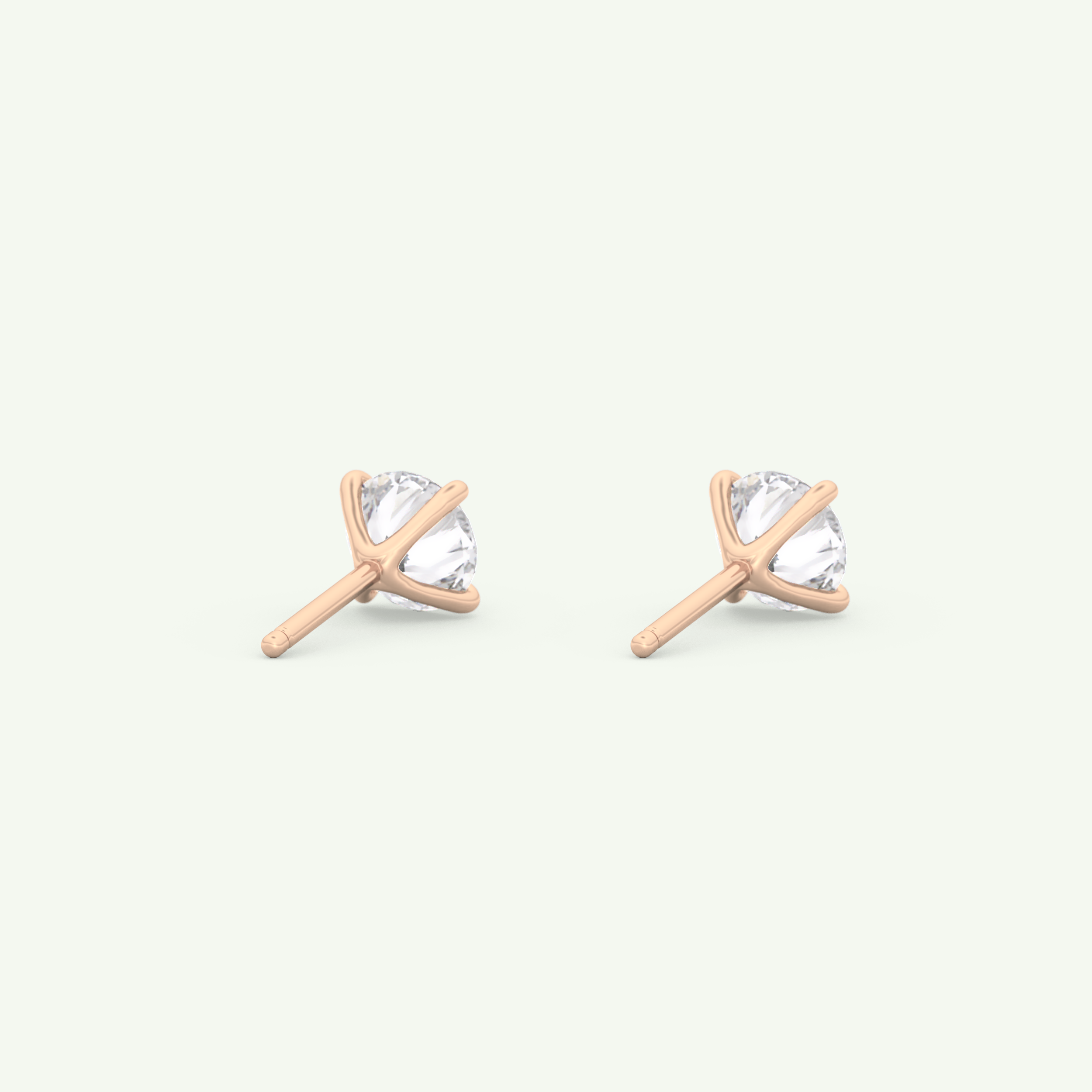 1 TCW Round Solitaire Lab-Grown Diamond Stud Earrings 12