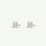 1 TCW Round Solitaire Lab-Grown Diamond Stud Earrings 13