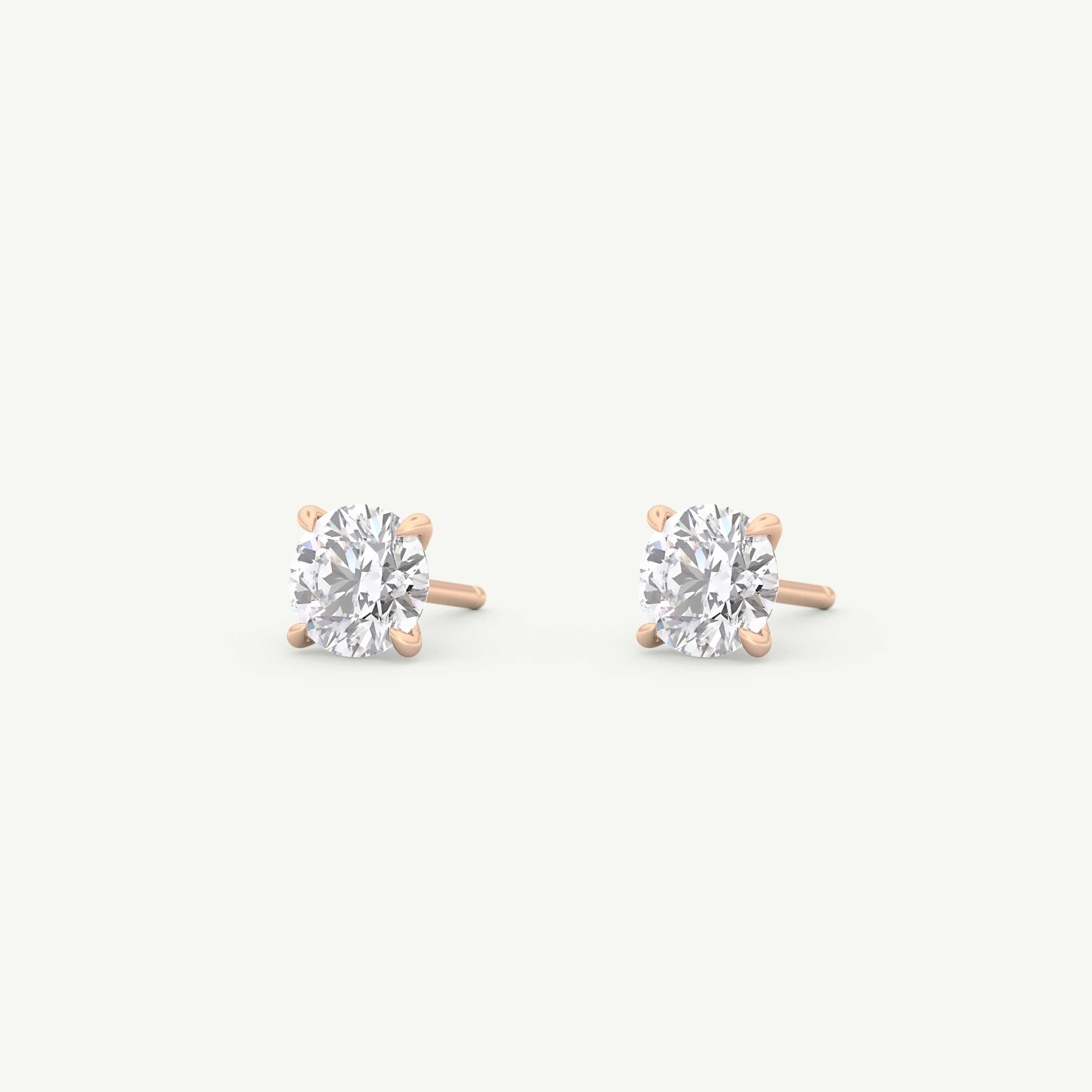 1 TCW Round Solitaire Lab-Grown Diamond Stud Earrings 13