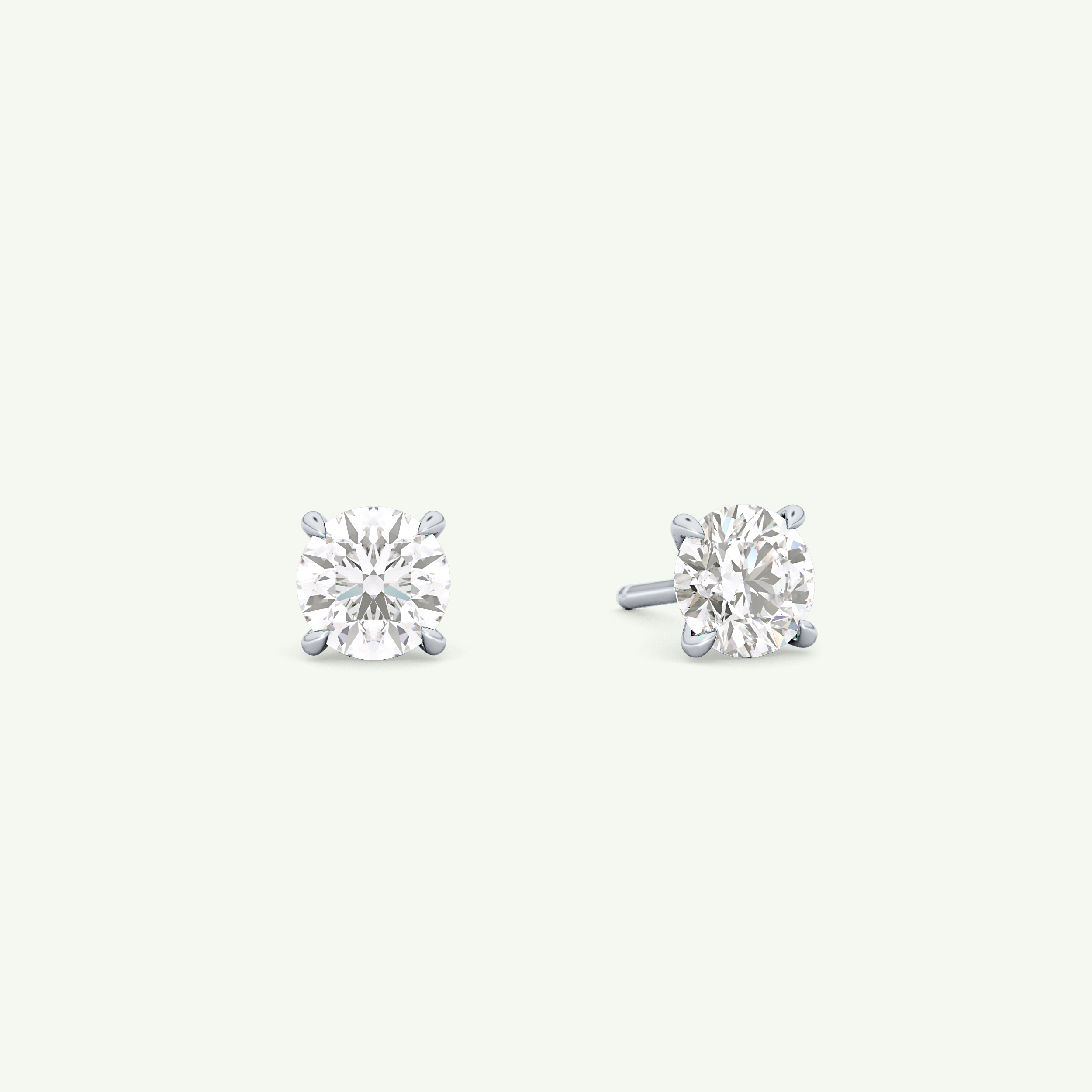1 TCW Round Solitaire Lab-Grown Diamond Stud Earrings 15