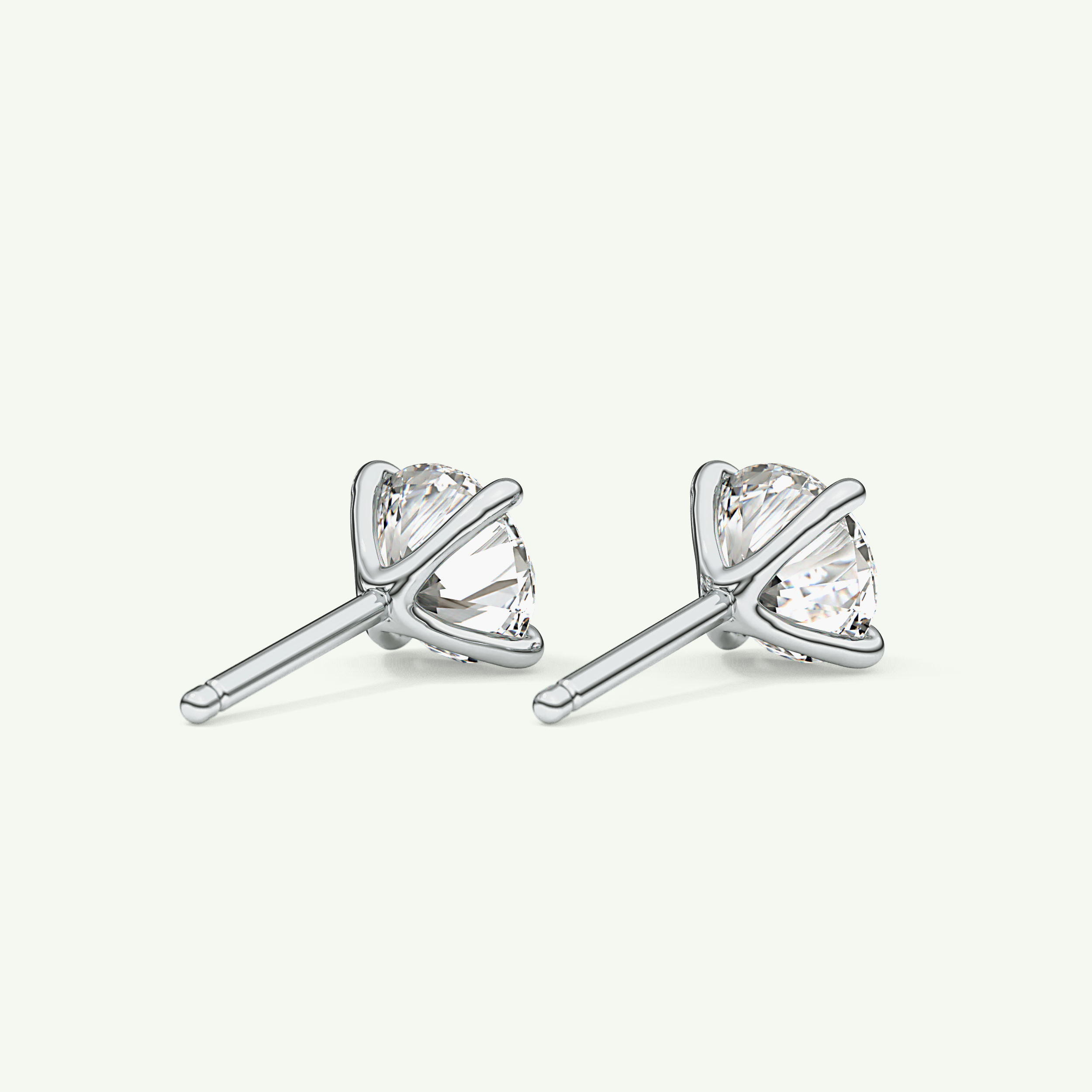 1 TCW Round Solitaire Lab-Grown Diamond Stud Earrings 16