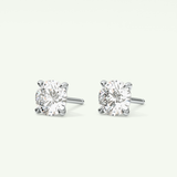1 TCW Round Solitaire Lab-Grown Diamond Stud Earrings 17