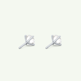 1 TCW Round Solitaire Lab-Grown Diamond Stud Earrings 19