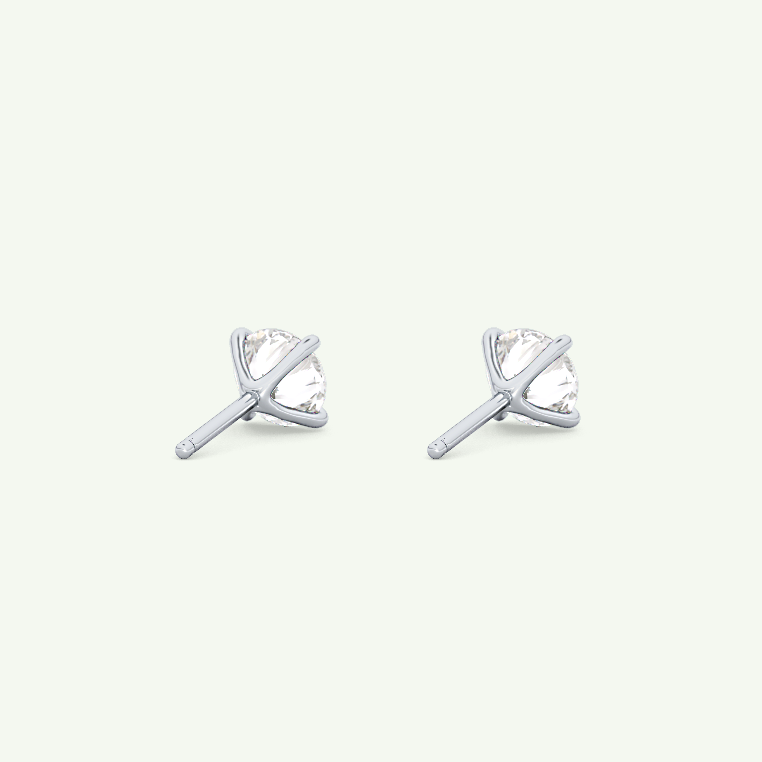 1 TCW Round Solitaire Lab-Grown Diamond Stud Earrings 19