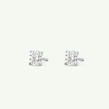 1 TCW Round Solitaire Lab-Grown Diamond Stud Earrings 20