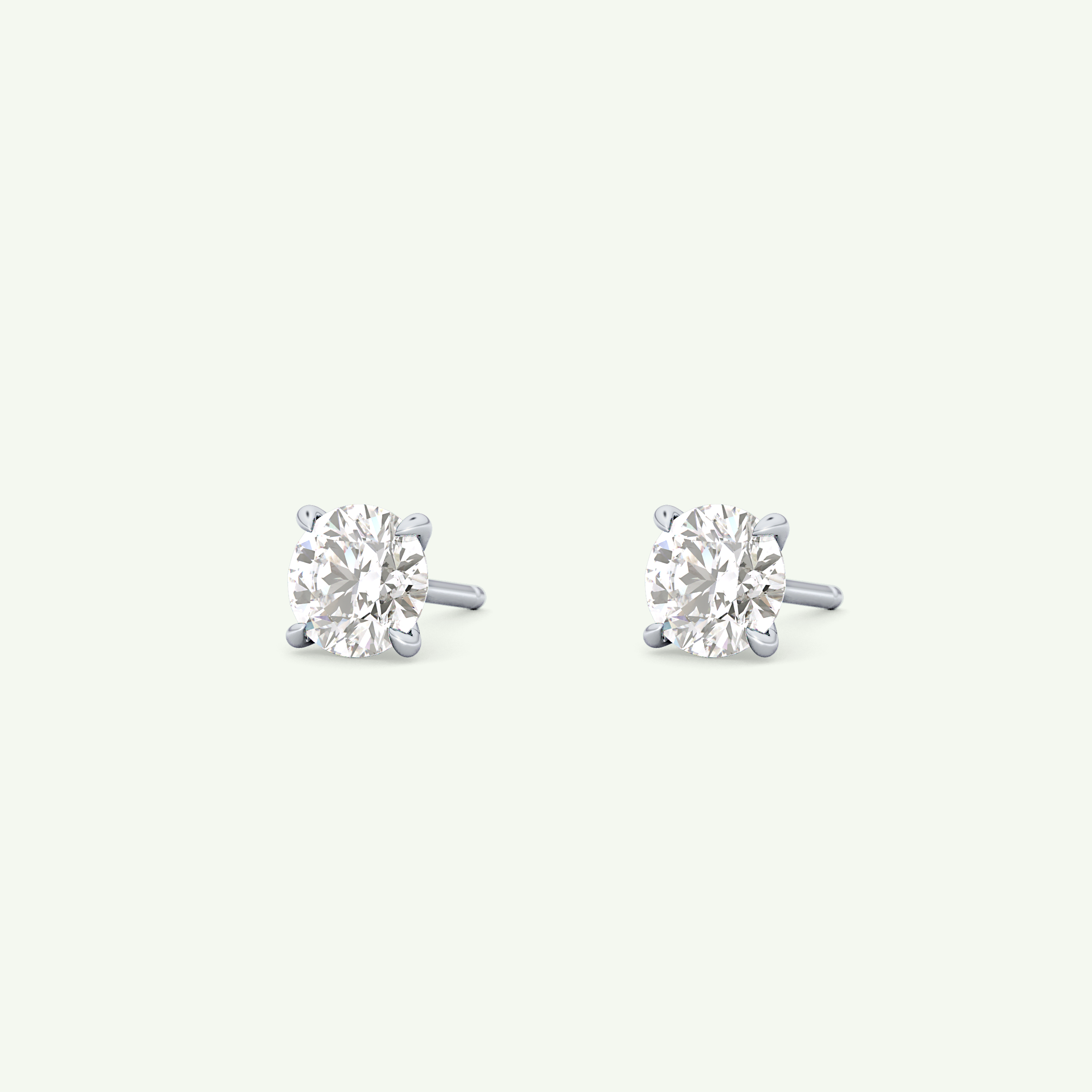 1 TCW Round Solitaire Lab-Grown Diamond Stud Earrings 20