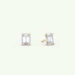 1 TCW Emerald Solitaire Lab-Grown Diamond Stud Earrings 1