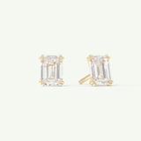 1 TCW Emerald Lab-Grown Diamond Stud Earrings