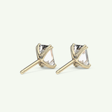 1 TCW Emerald Solitaire Lab-Grown Diamond Stud Earrings 2