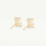 1 TCW Emerald Cut Moissanite Solitaire Stud Earrings in Gold