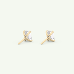 1 TCW Emerald Solitaire Lab-Grown Diamond Stud Earrings 5