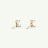 1 TCW Emerald Solitaire Lab-Grown Diamond Stud Earrings 5