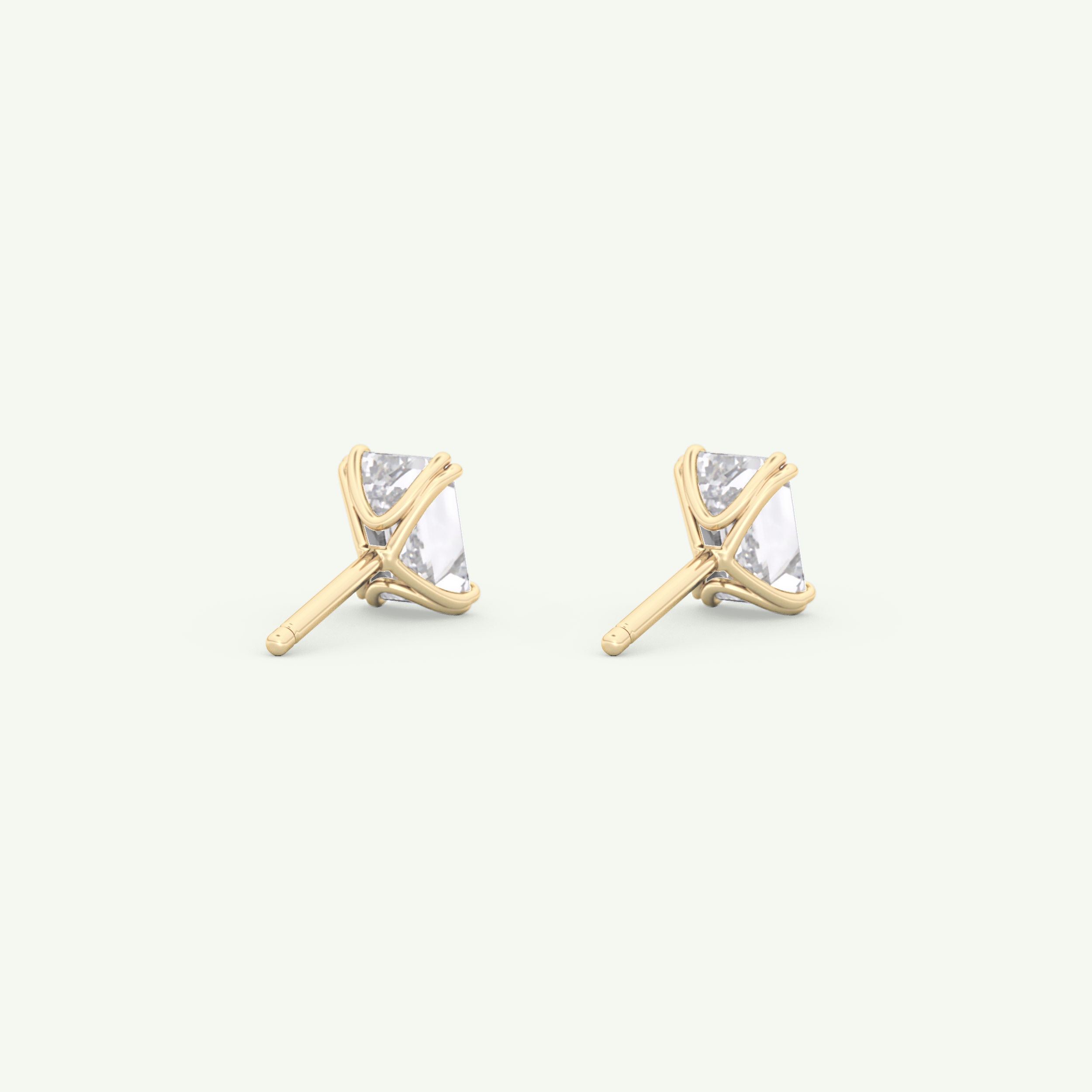 1 TCW Emerald Solitaire Lab-Grown Diamond Stud Earrings 5
