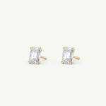 1 TCW Emerald Solitaire Lab-Grown Diamond Stud Earrings 6