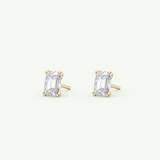 1 TCW Emerald Solitaire Lab-Grown Diamond Stud Earrings 6
