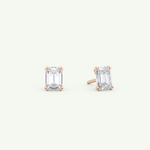 1 TCW Emerald Solitaire Lab-Grown Diamond Stud Earrings 8