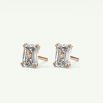 1 TCW Emerald Solitaire Lab-Grown Diamond Stud Earrings 10