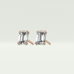 1 TCW Emerald Solitaire Lab-Grown Diamond Stud Earrings 11