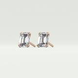 1 TCW Emerald Solitaire Lab-Grown Diamond Stud Earrings 11