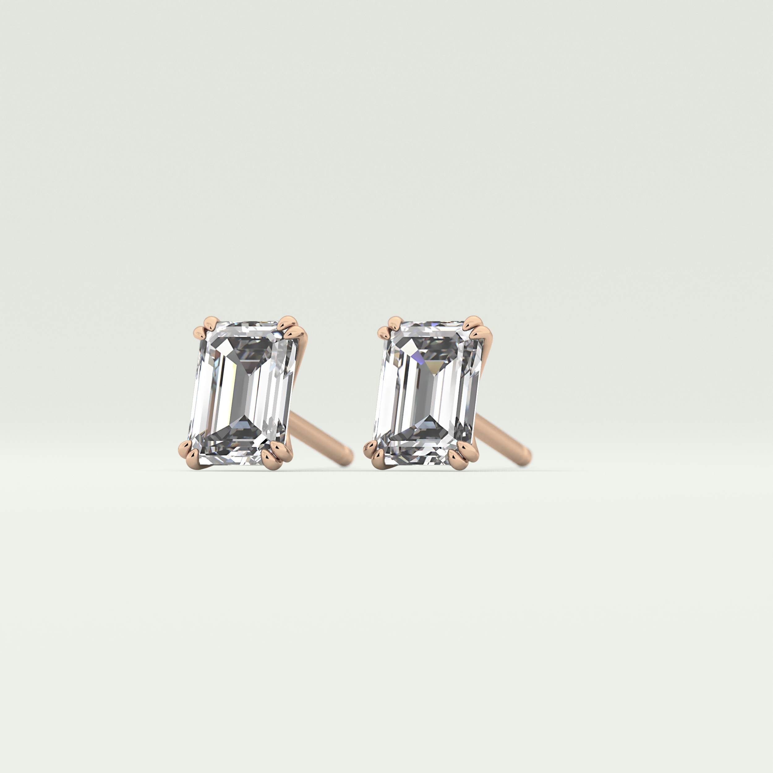 1 TCW Emerald Solitaire Lab-Grown Diamond Stud Earrings 11